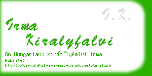 irma kiralyfalvi business card